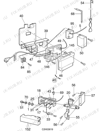 Взрыв-схема холодильника Electrolux NDR1292 - Схема узла C20 Comb. armature  H